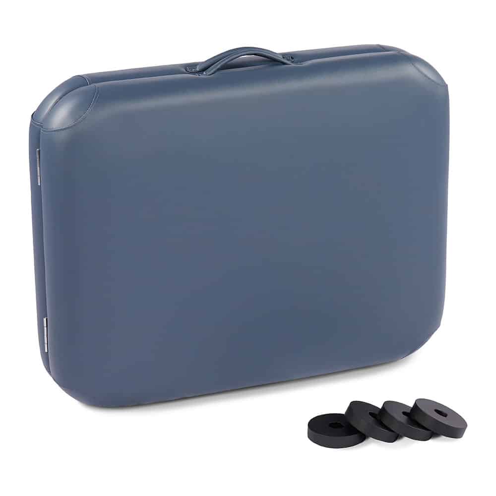 Portable Bariatric Sideline / Treatment Table Blue Vinyl with Adjustable Black