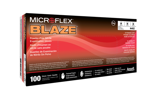 MicroFlex Blaze Exam Gloves, Nitrile, Powder Free, Non Sterile