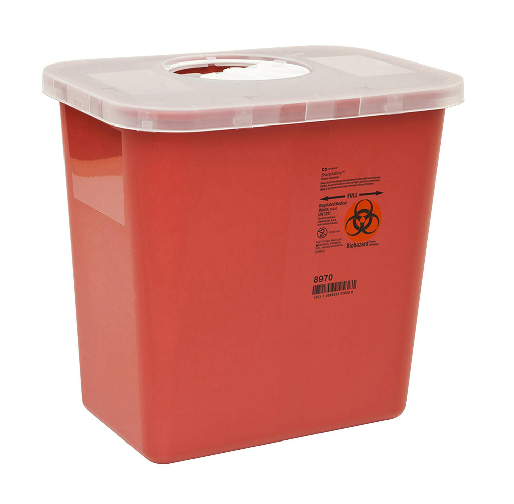 Monoject MultiPurpose Sharps Containers with Rotor Opening Lid
