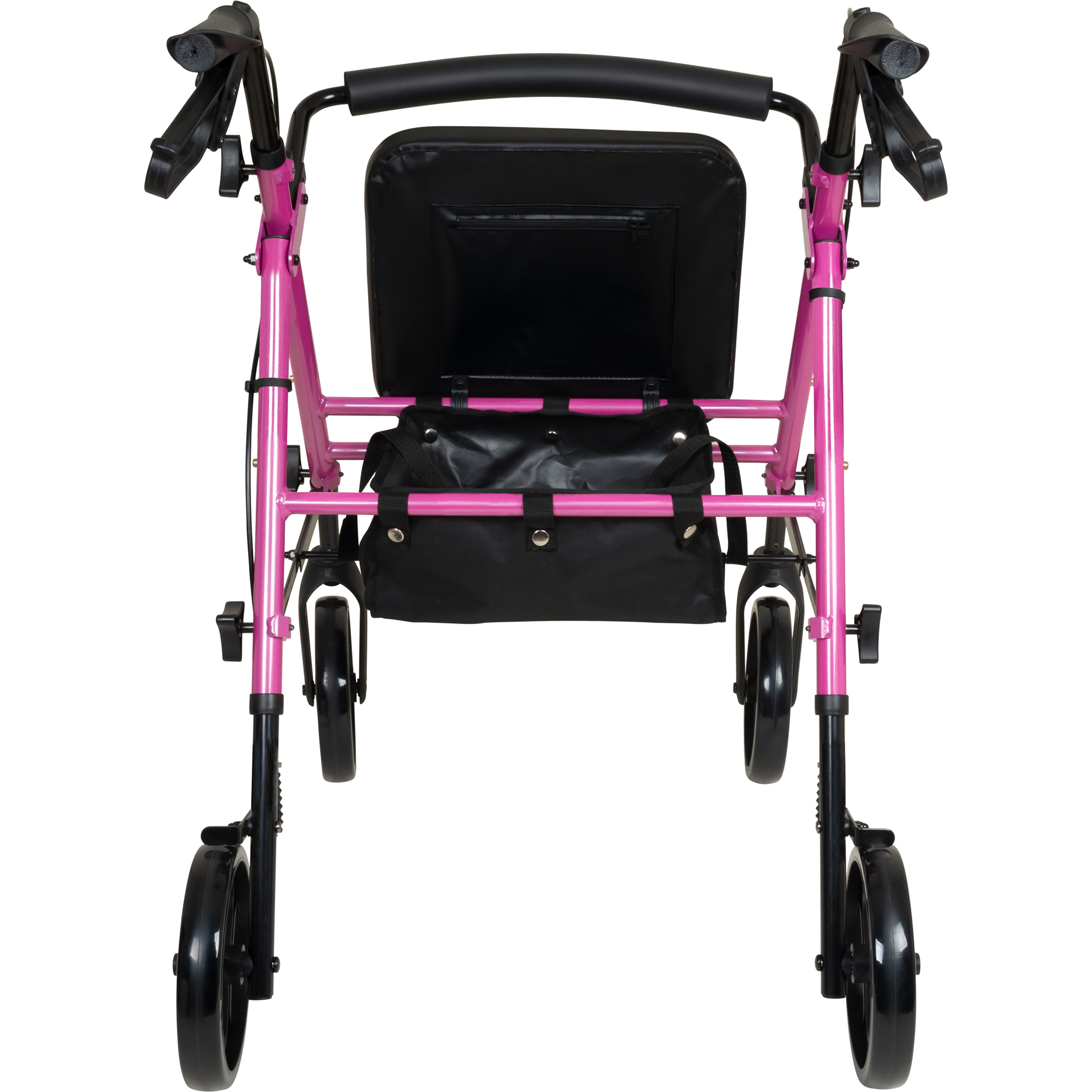 Aluminum Height Adjustable Rollator Pink