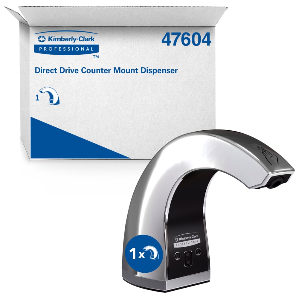 Dispenser, Touchless, Counter Mount, 2.12" x 4.25" x 5.56", Chrome
