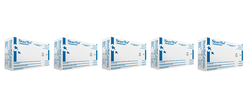 StarMed Latex Exam Gloves, Powder Free, Non Sterile