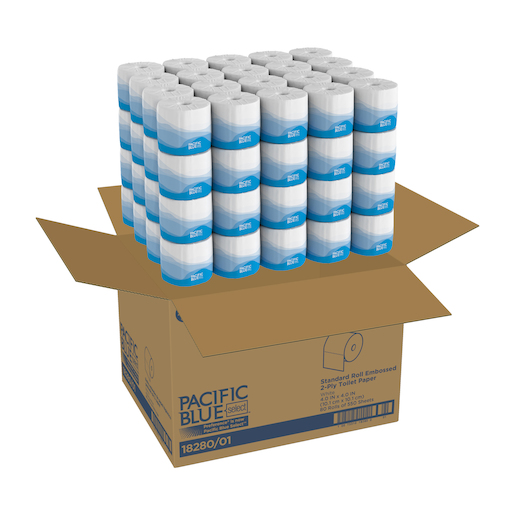 Pacific Blue Select, Standard Bathroom Tissue, 2 Ply, White