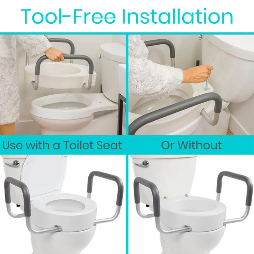 Toilet Seat Riser with Arms