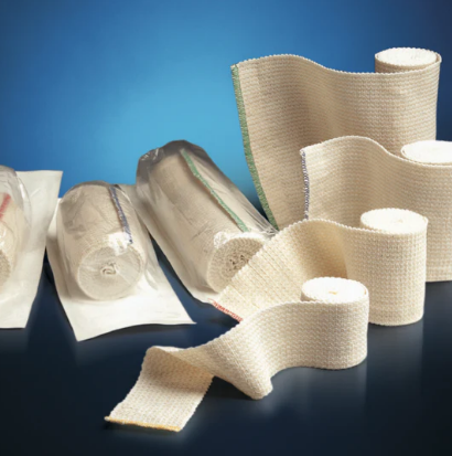 HoneyComnb Elastic Bandage with Double Velcro Closure, Beige, Non Sterile, Individually Wrapped