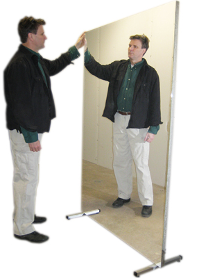 Vertical Glassless Stationary Mirror with Stand