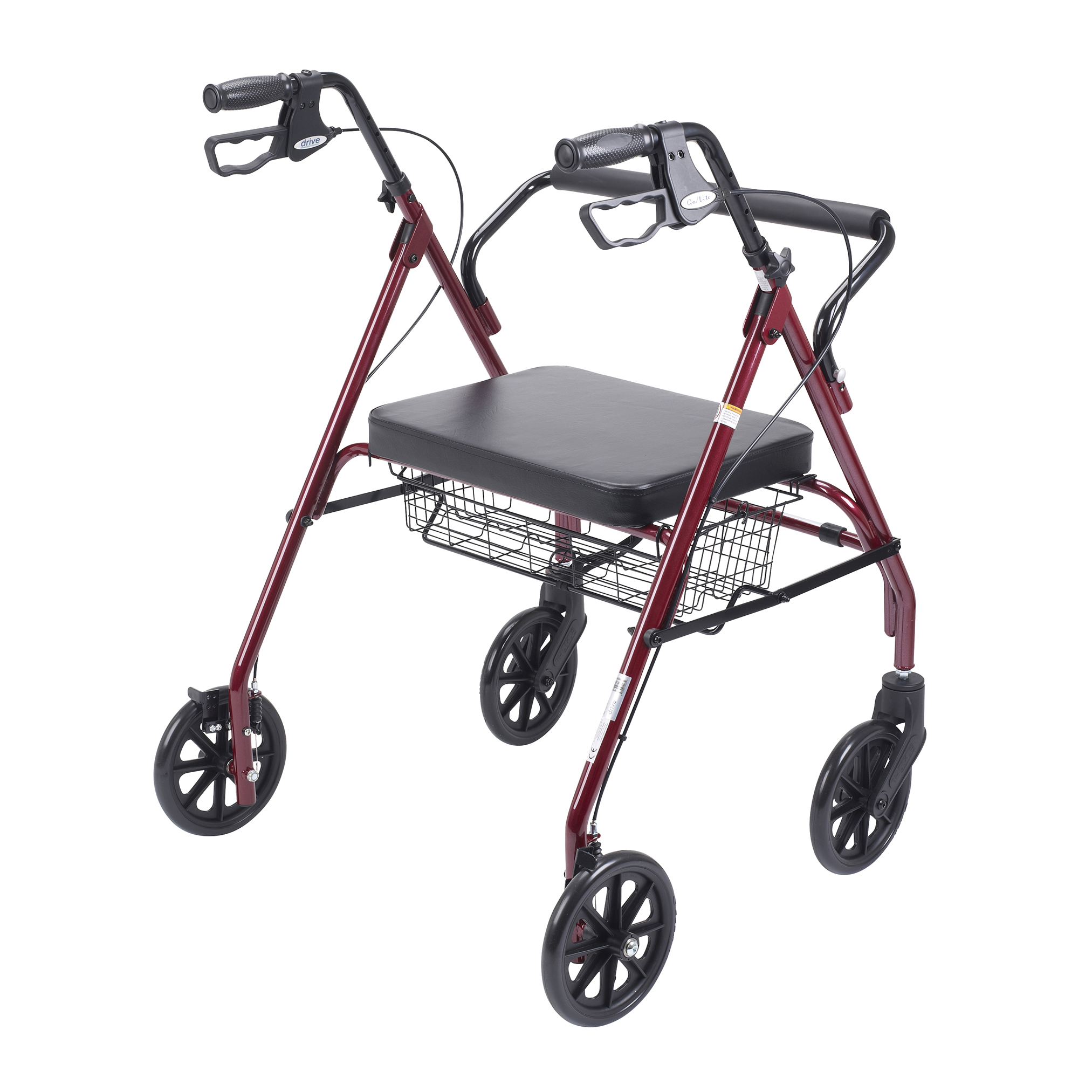 Go-Lite Bariatric Steel Rollator, Red