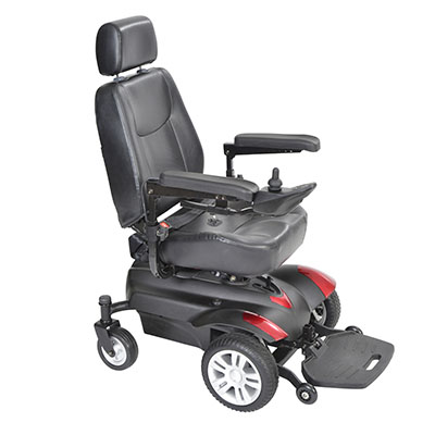 Titan Transportable Front Wheel Power Wheelchair with Full Back Captain's Seat
