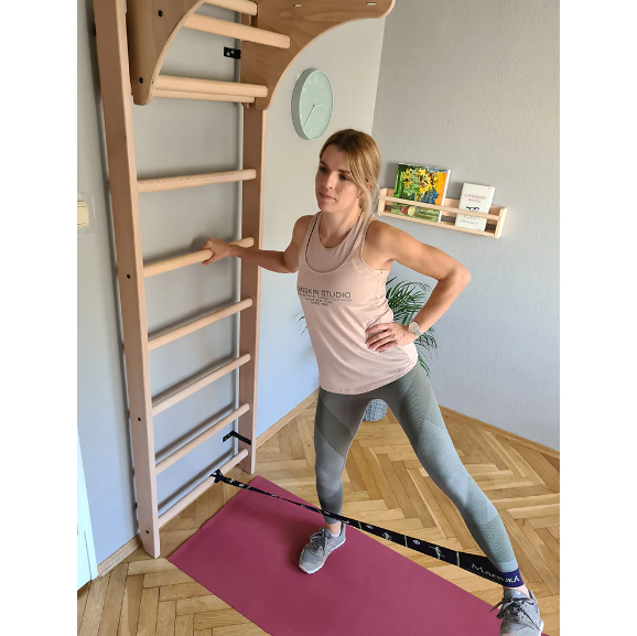 111 Solid Beech Wood Wall Bars with Adjustable Pull Up Bar