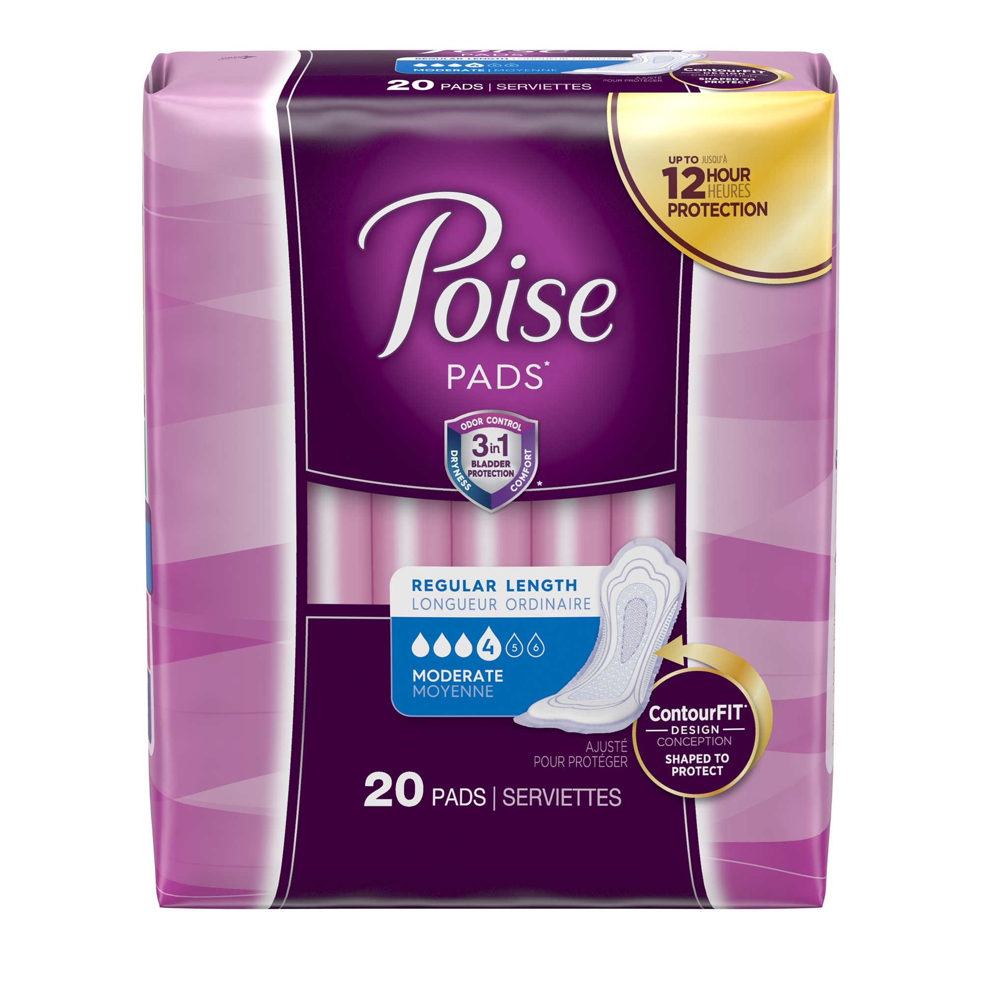 Poise Control Pads, Moderate Absorbency