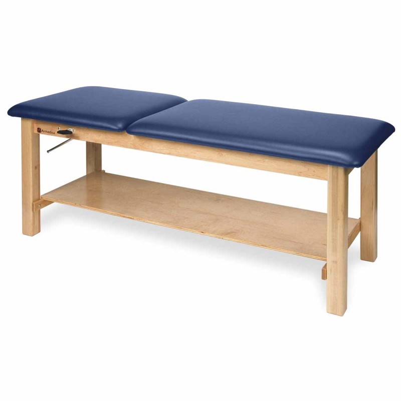 Maple Hardwood Treatment Table with Plain Shelf and Adjustable Backrest