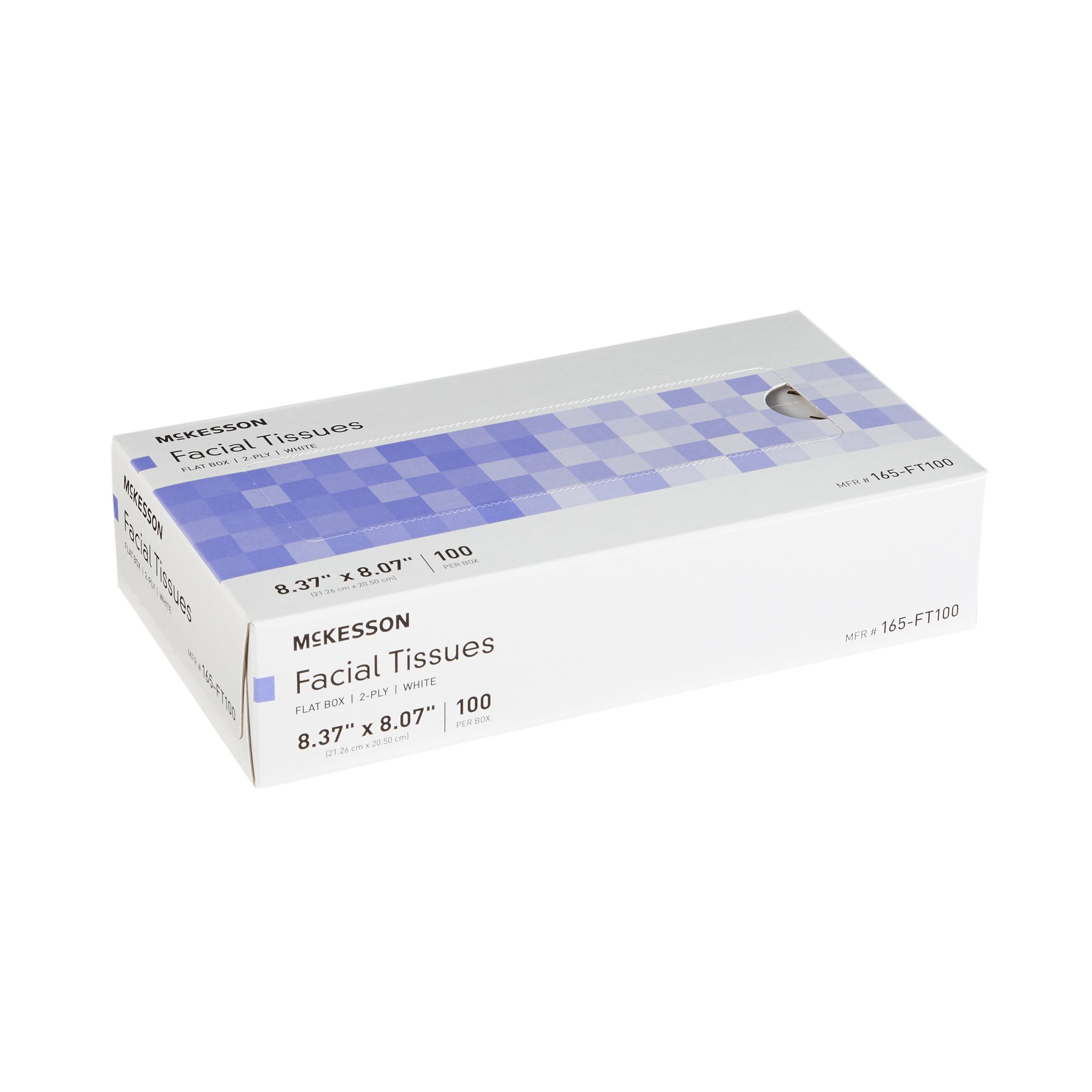 Facial Tissue, White, 8.37" x 8.07"
