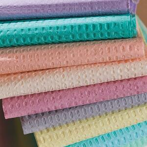 Choice Bib Towels, 13" x 18", 2 Ply Tissue, Poly Back, Diamond Embossed