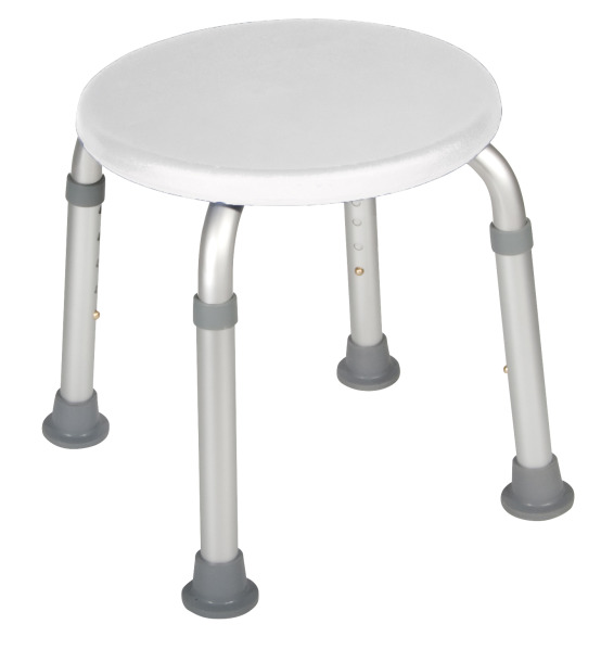 Adjustable Height Bath Stool, White