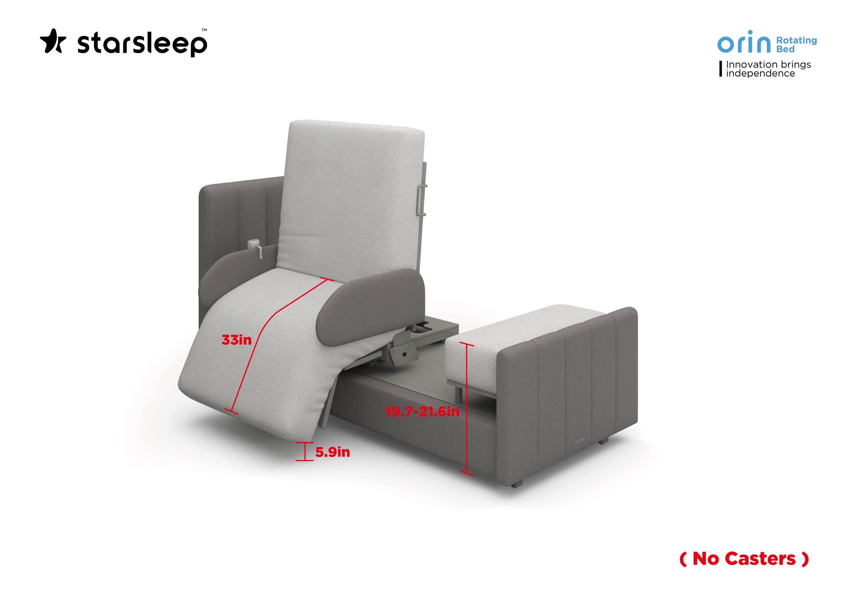 Orin Full Electric Rotating Adjustable Bed with Stand Assist