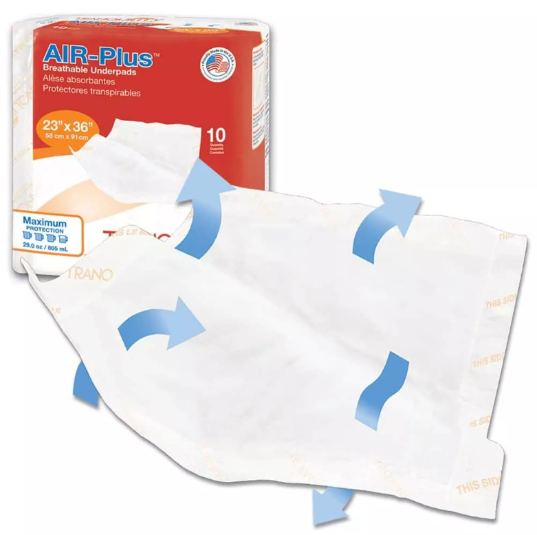 Tranquility Air-Plus Breathable Underpads, 30" x 36", 34 oz Capacity - Clearance
