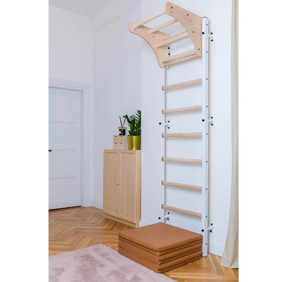 711 Wall Bars with Adjustable Solid Beech Wooden Pull Up Bar