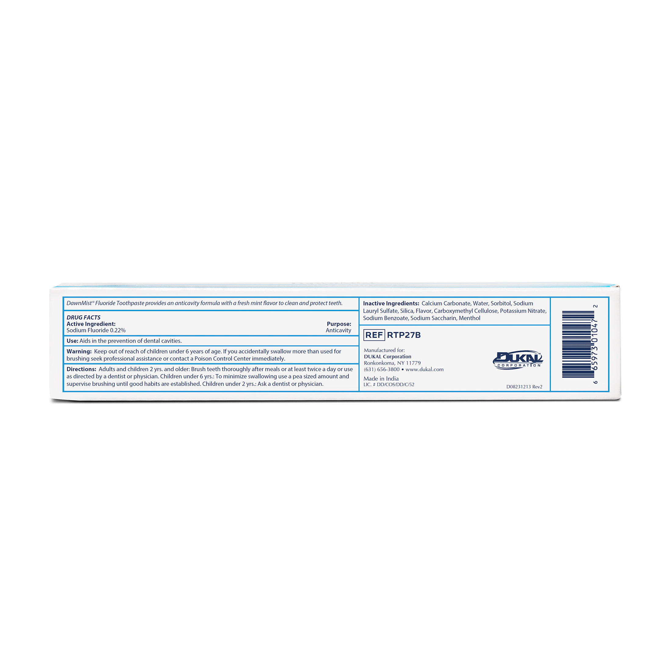 Fluoride Toothpaste, Laminated Tube, Bulk
