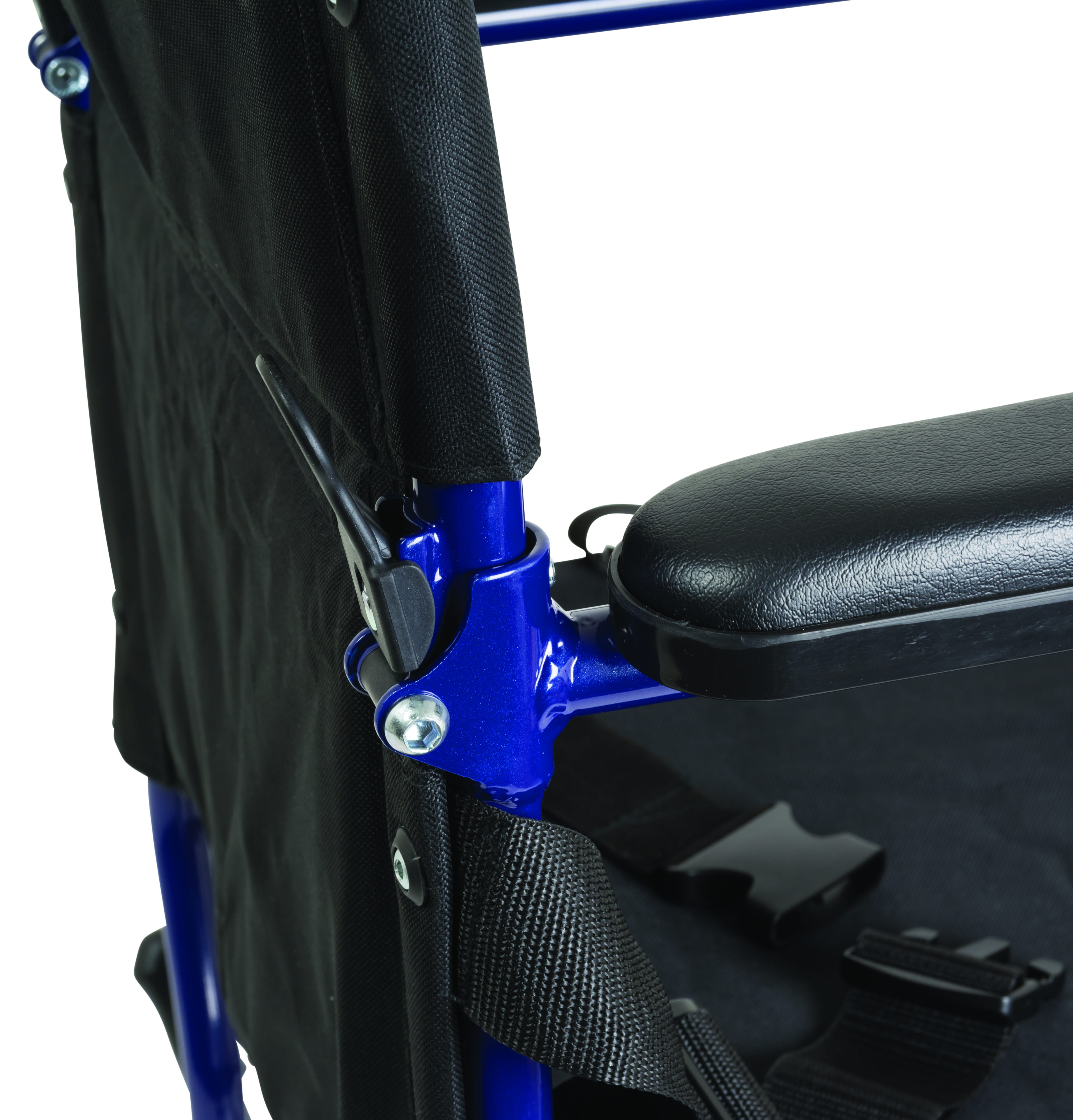 Aluminum Transport Wheelchair, 19", Blue