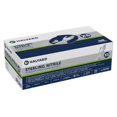 Sterling Nitrile Exam Gloves, Sterile, Beaded Cuff