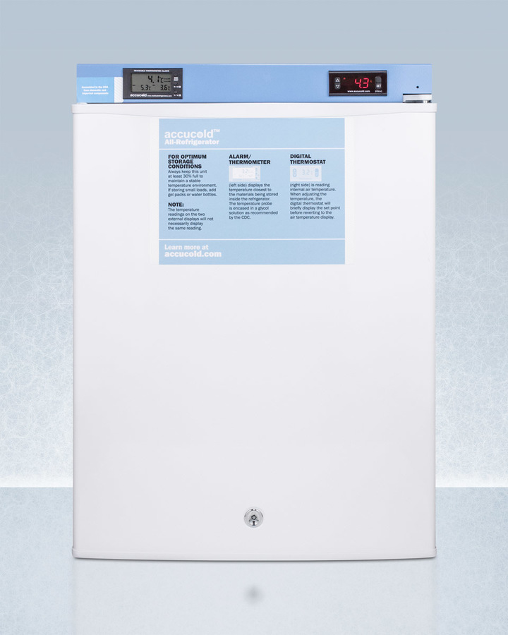 19 Inch Compact Medical Refrigerator 2.4 cu. ft. Capacity