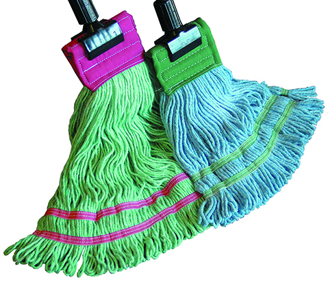6 Ply Synthetic Wet Mop, 9” Headband, Double Tailband