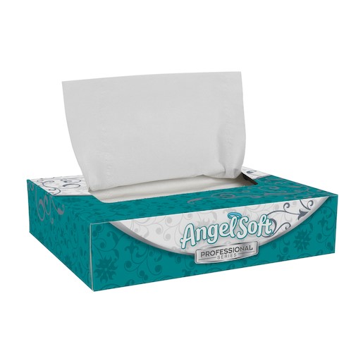 Angel Soft Professional 2 Ply Facial Tissue White Flat Box 7" x 6"