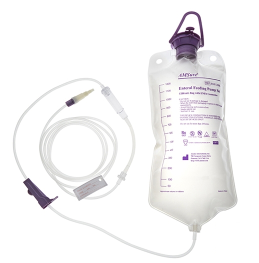 Enteral Feeding Gravity Set, 1200 ml Bag with Bore Tubing ENFIT & Transition Connectors