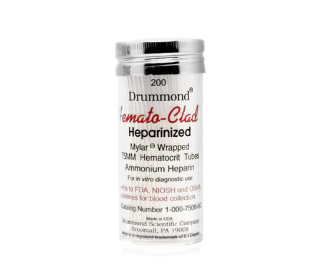 75mm Mylar Clad Microhematocrit Tubes
