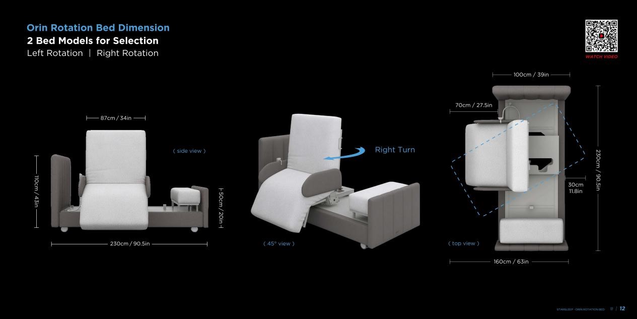 Orin Full Electric Rotating Adjustable Bed with Stand Assist