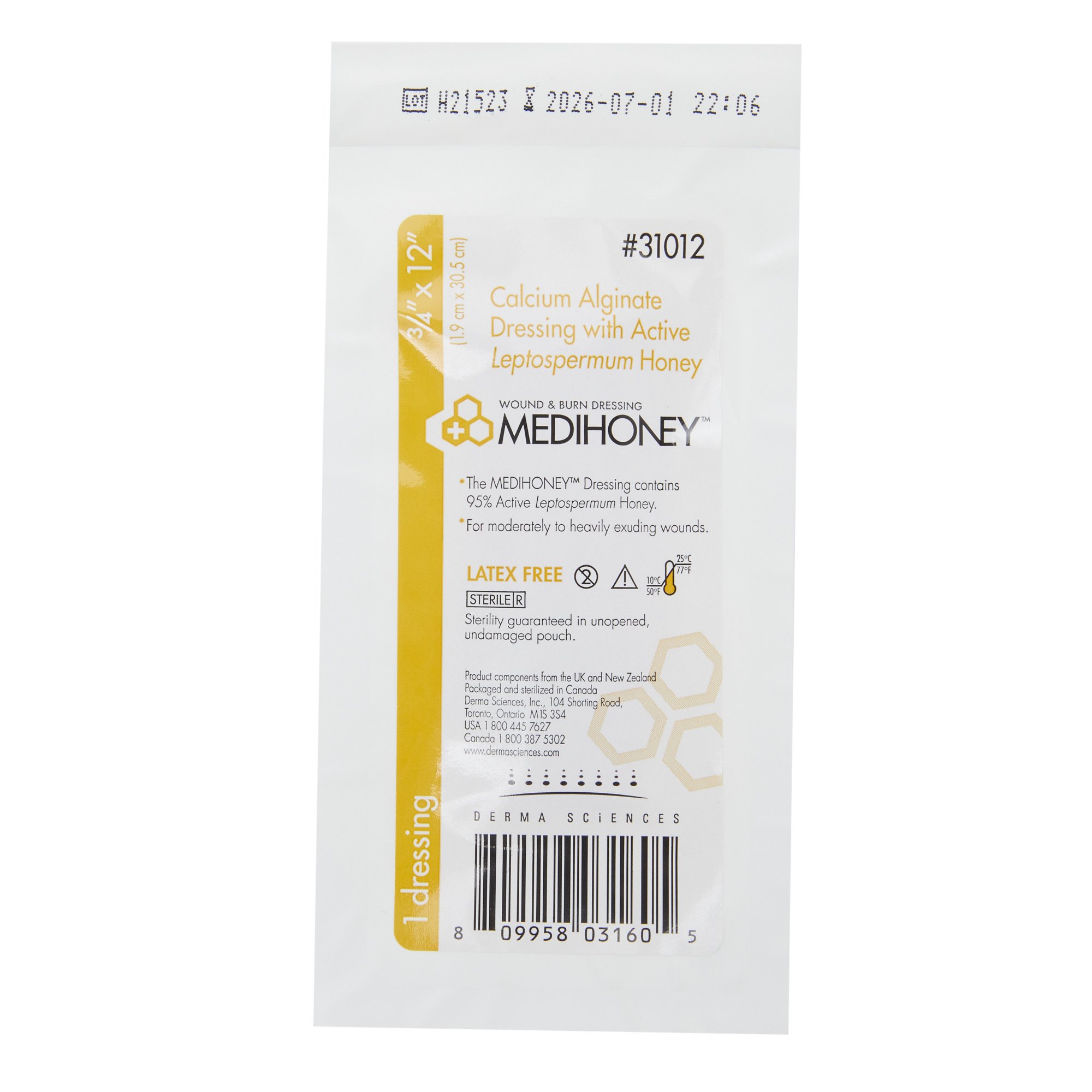 MediHoney Calcium Alginate Dressing, Honey Impregnated