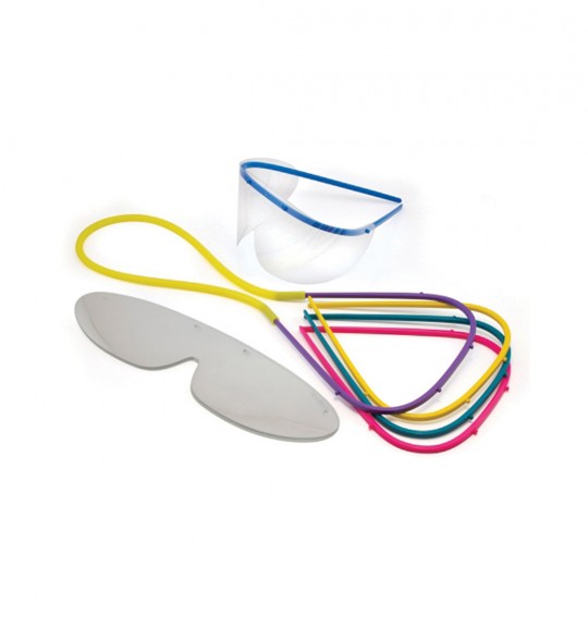 Protective Glasses Googles, Anti fog Coating Clear Tint Plastic Lens, Assorted Color Frames Over Ear / Strap One Size Fits Most