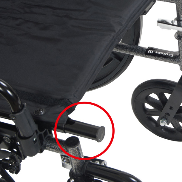 Cruiser III Light Weight Wheelchair with Flip Back Removable Arms, Full Arms, 20" Seat