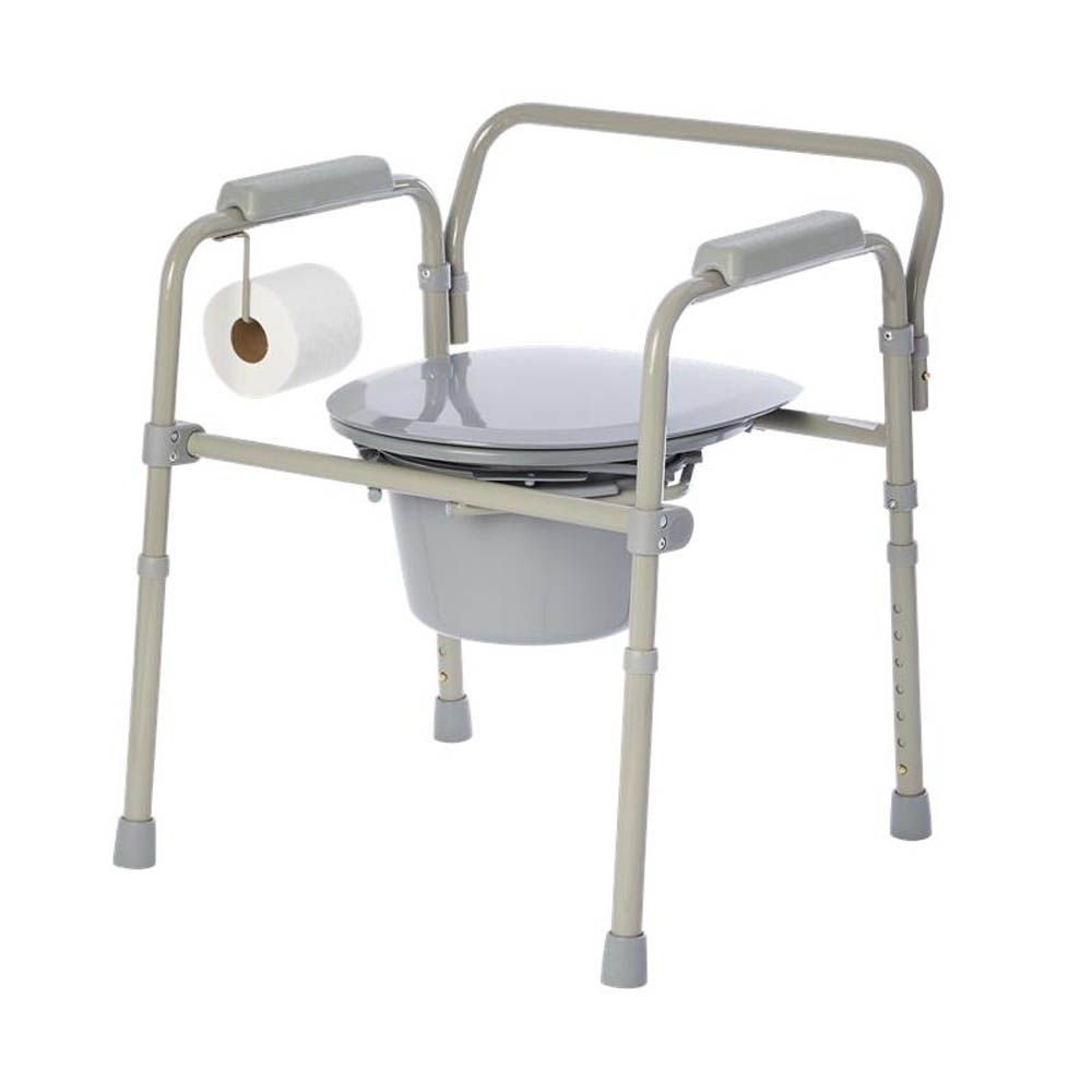 Folding Powder Coated Steel Commode