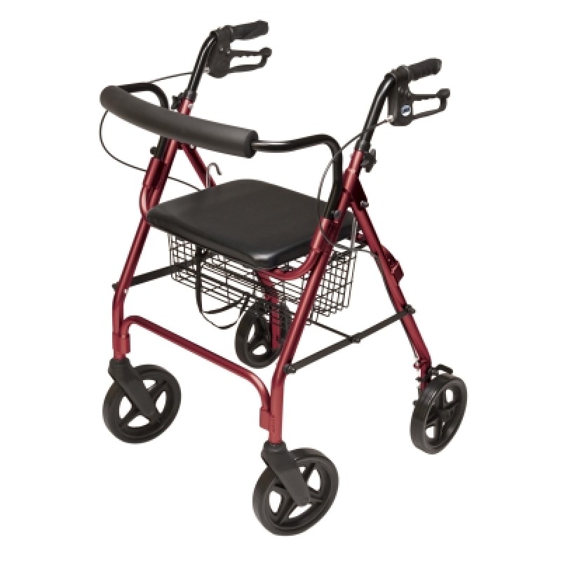 Walkabout Lite Four-Wheel Rollator Burgundy
