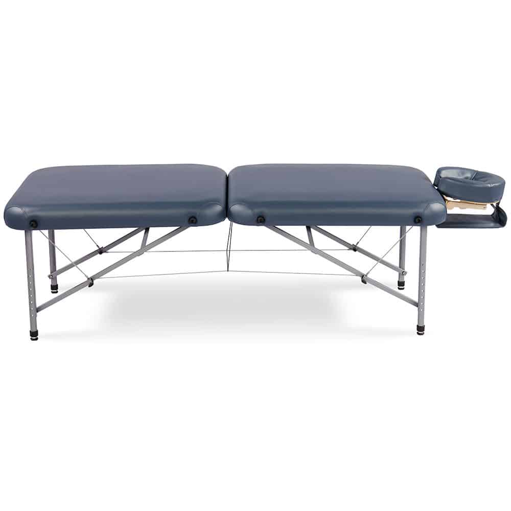 Portable Bariatric Sideline / Treatment Table Blue Vinyl with Adjustable Black