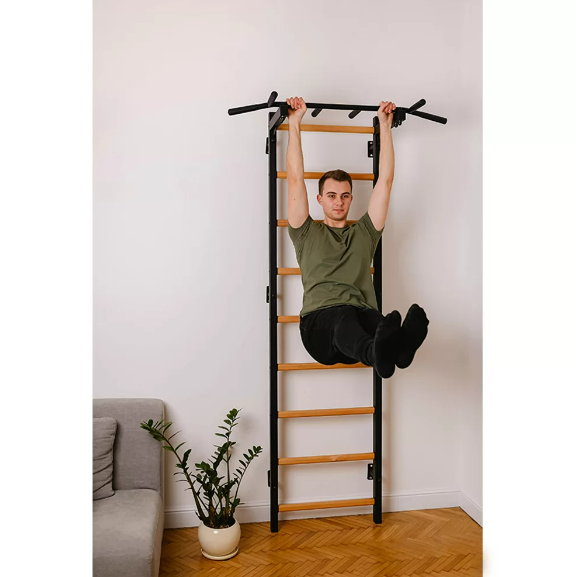 721 Wall Bars with Fixed Steel 6 Grip Pull Up Bar