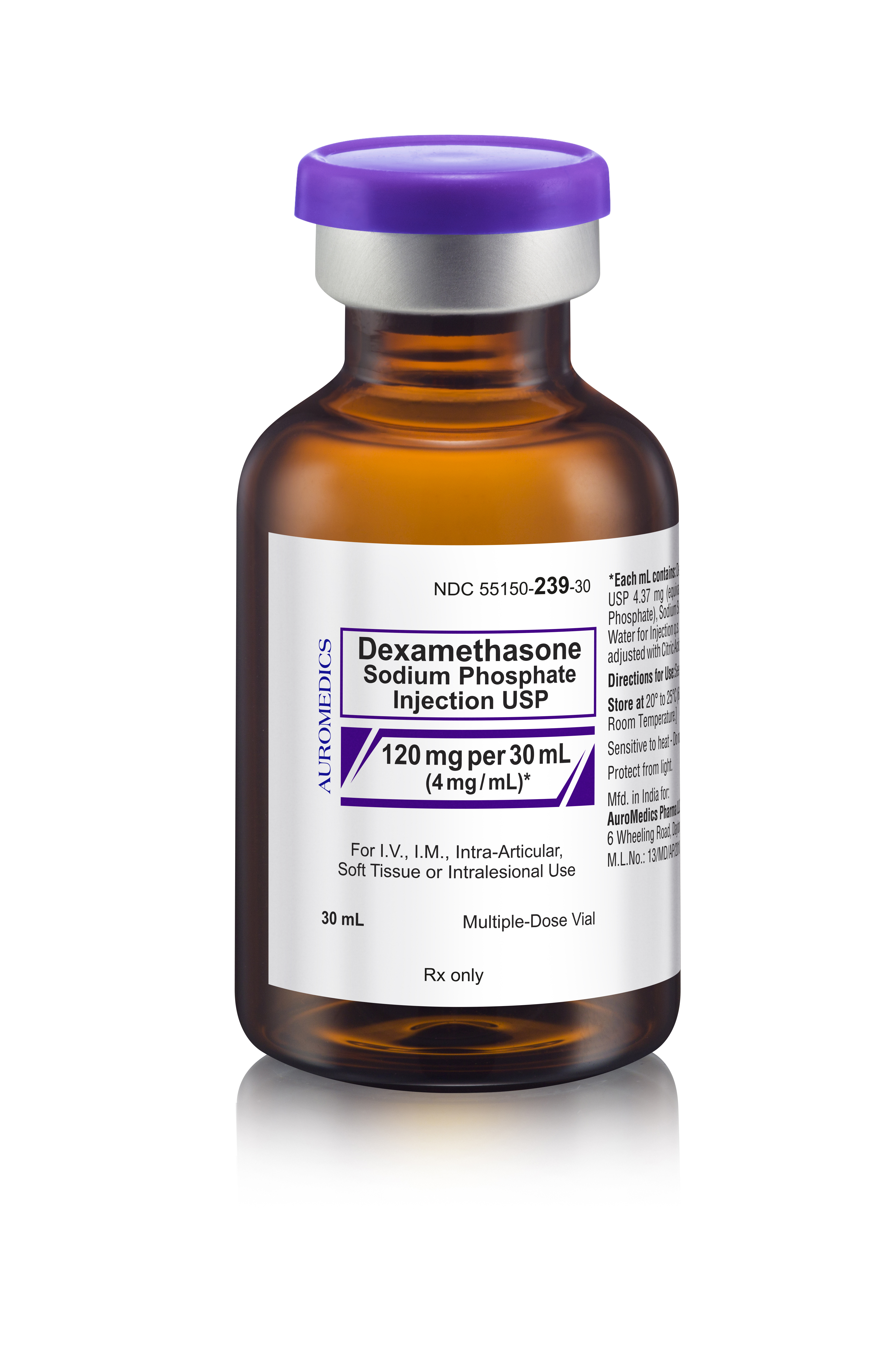 Dexamethasone Sodium Phosphate 4 mg / mL, Injection Multiple Dose Vial 30 mL (Rx) 