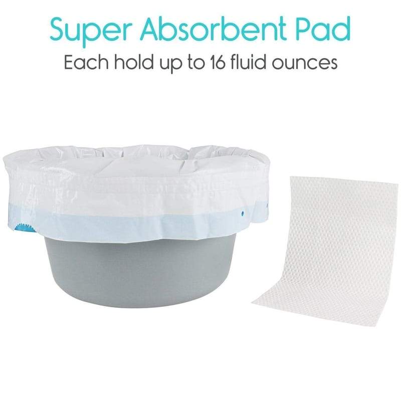Commode Liners with Absorbent Pads - Disposable & Leakproof