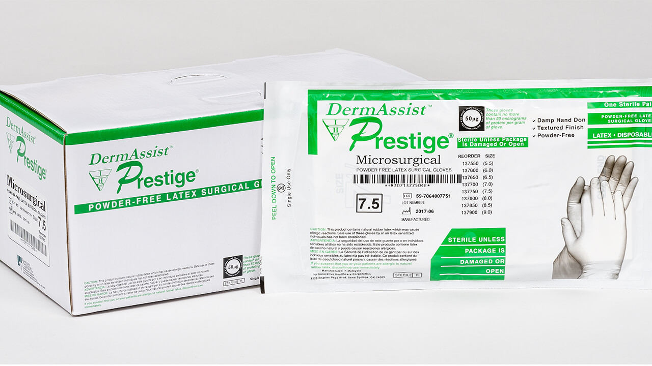 Prestige Microsurgical Latex Surgical Gloves, Sterile, Powder Free, Series 137
