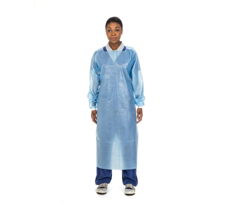 AAMI Level 4 Protective Gown with Half Back Style, Knit Cuffs & Flat Pack