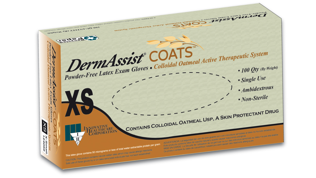 DermAssist Coats Latex Exam Gloves, Non Sterile, Powder Free, Series 124