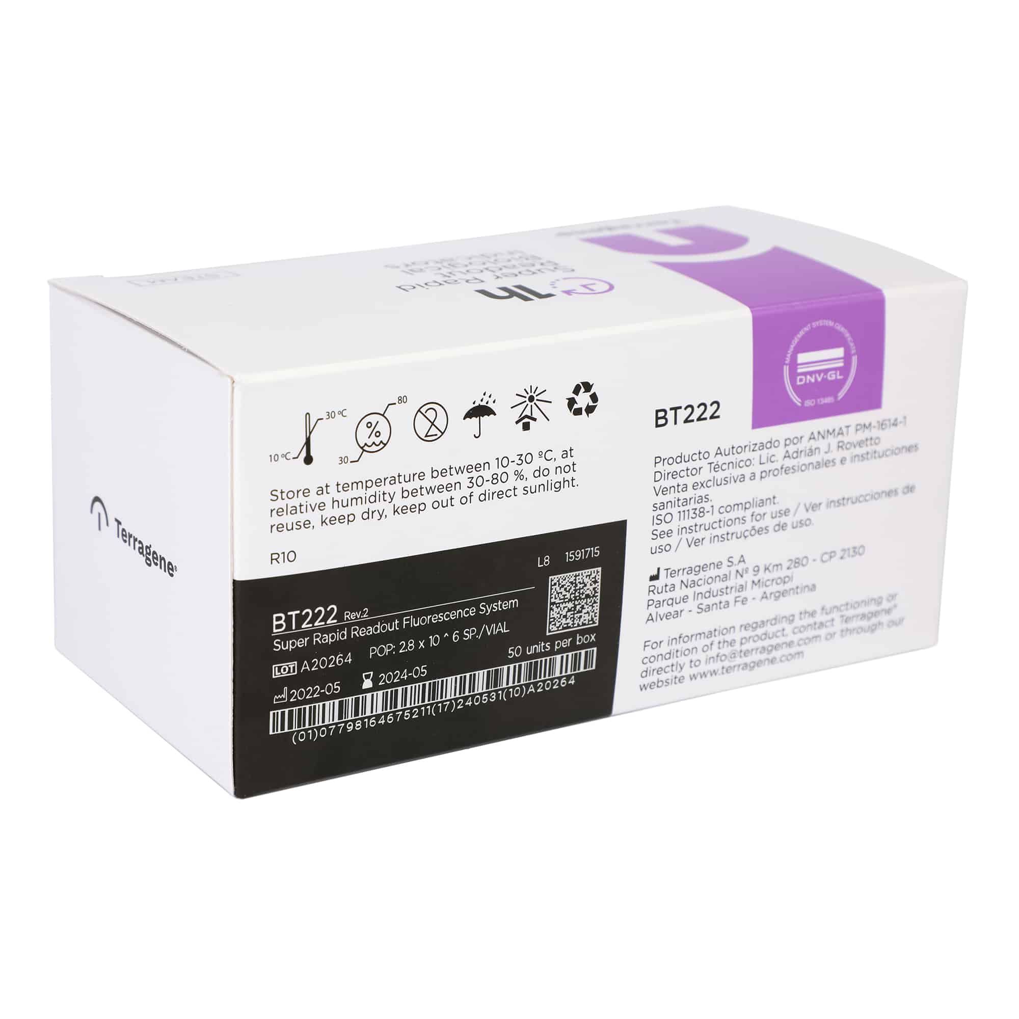 Terragene S.A. Biological Indicators for Steam BT224