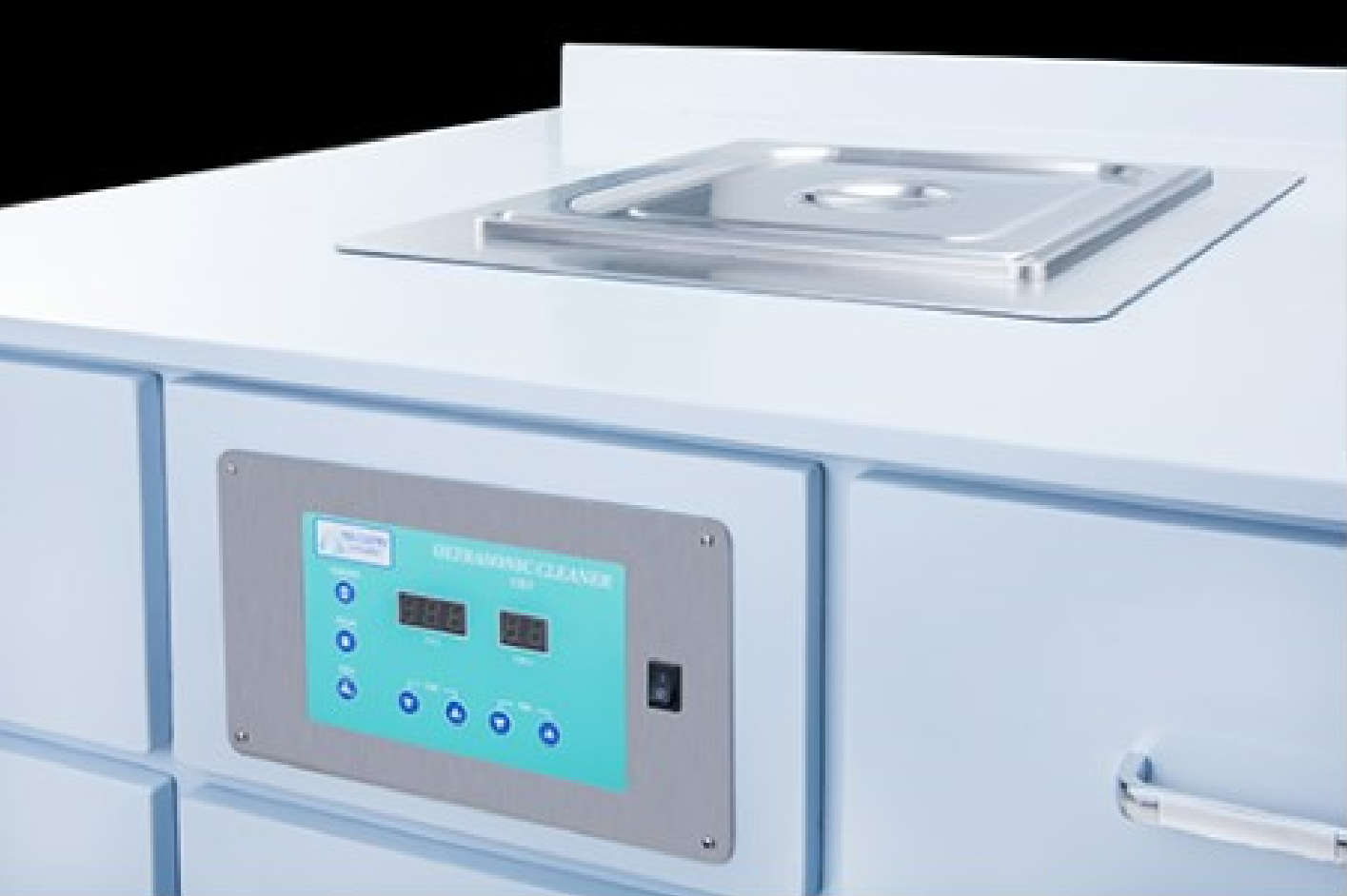 Recessed Ultrasonic Cleaner with Heat, Includes Stainless Steel Hanging Basket