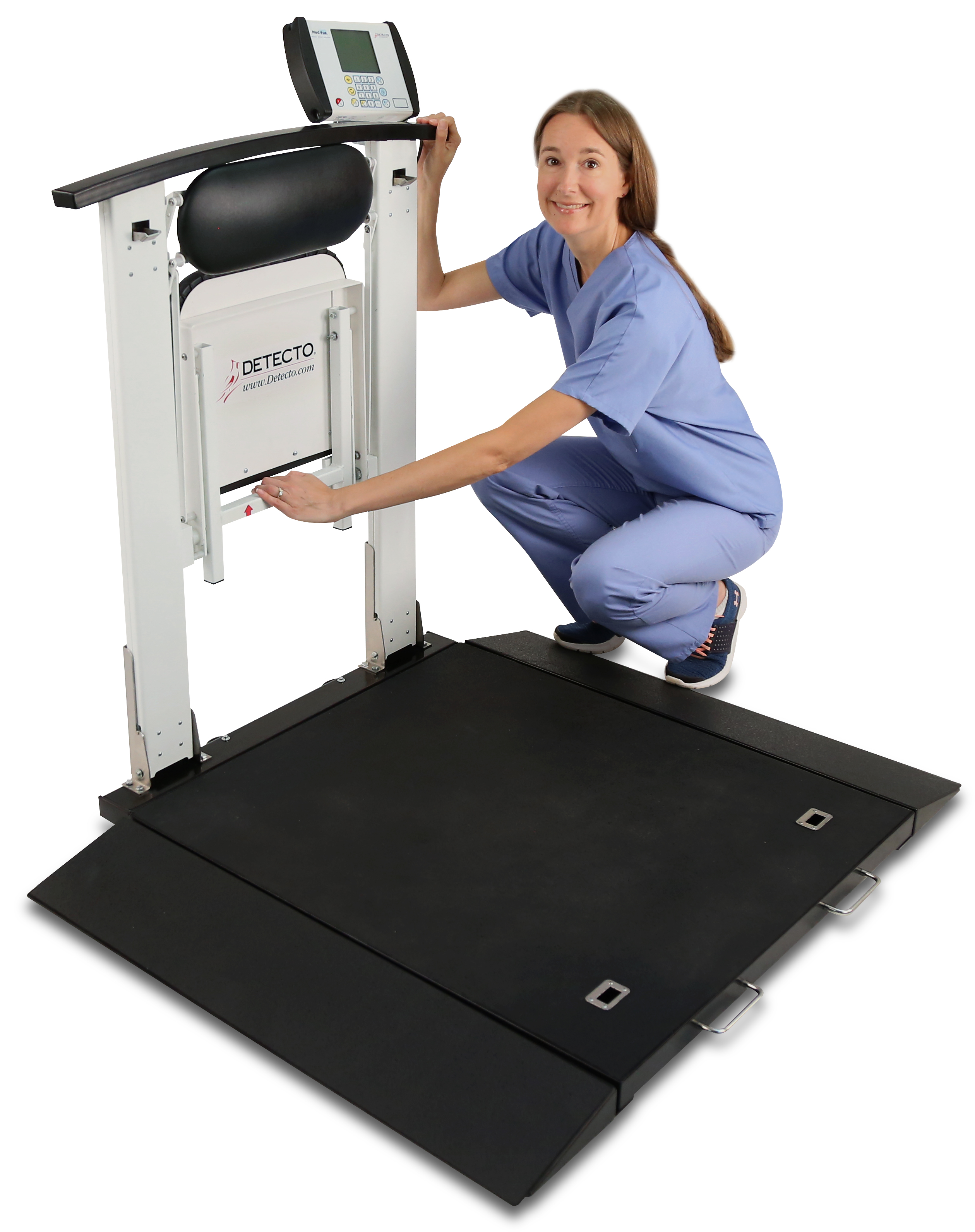 Portable Wheelchair Scale with Handrail and Seat
