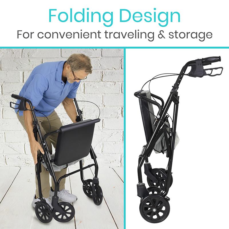 Bariatric Rollator Walker with Seat