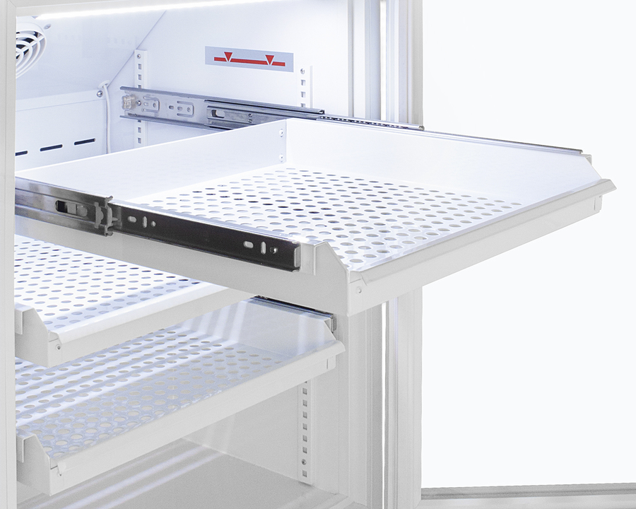 12 Cu Ft Upright Vaccine Refrigerator with Removable Drawers and Glass Door