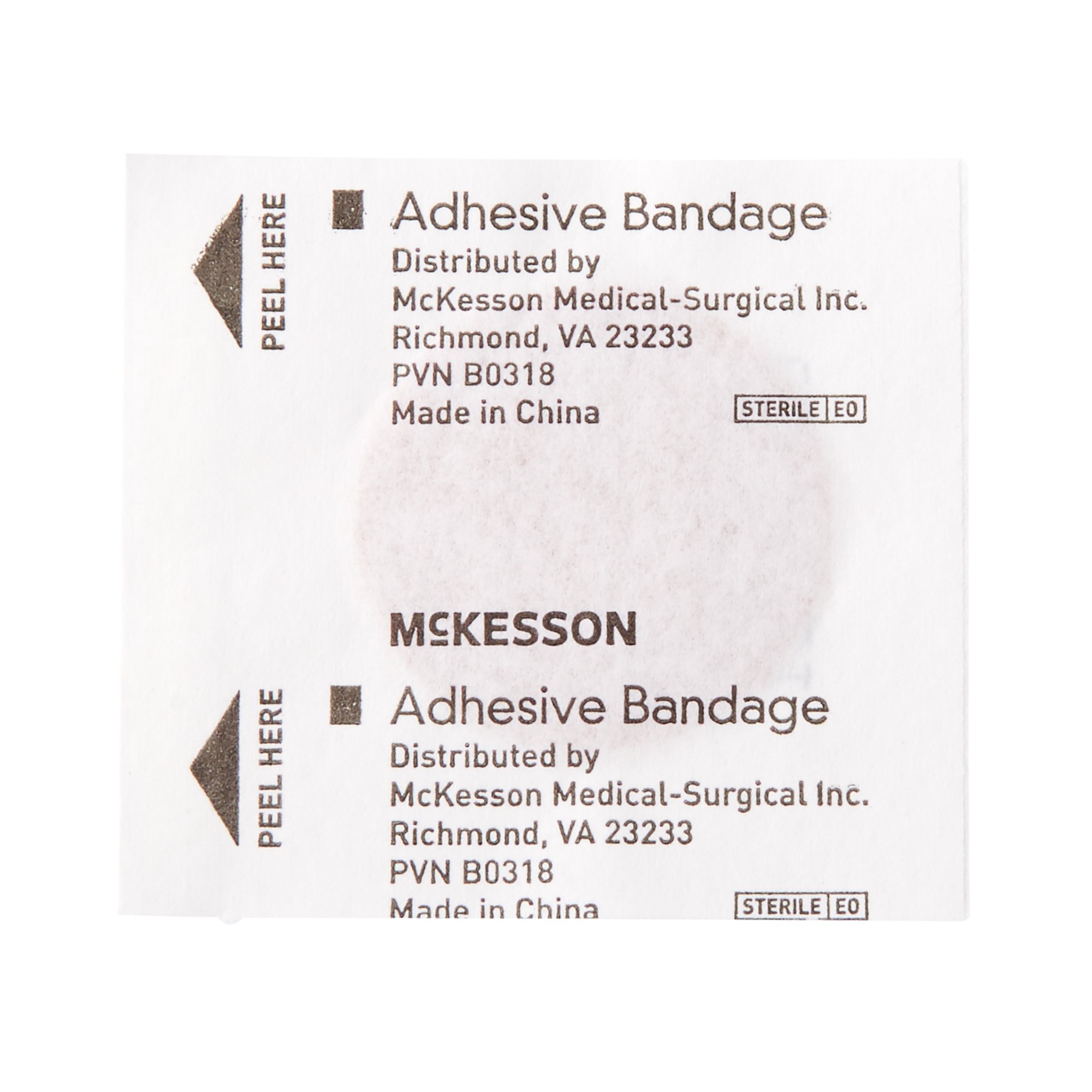 Adhesive Spot Bandage 1", Fabric, Round, Tan, Sterile