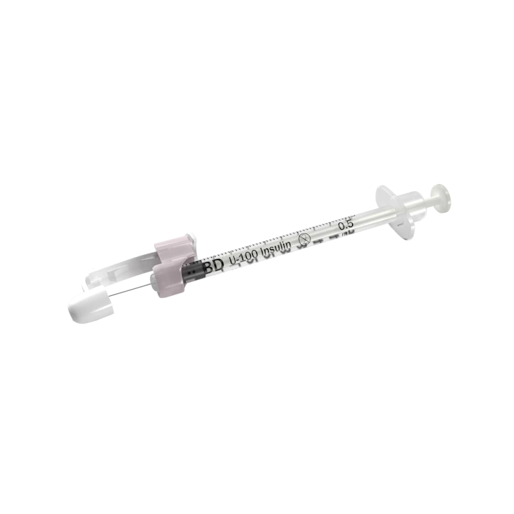 SafetyGlide Insulin Syringes with Permanently Attatched Thin Wall Needle