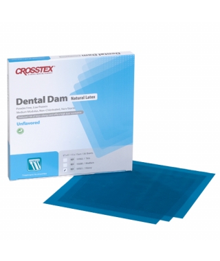 Dental Dam, Latex, Powder Free, Low Protein, 6" x 6"